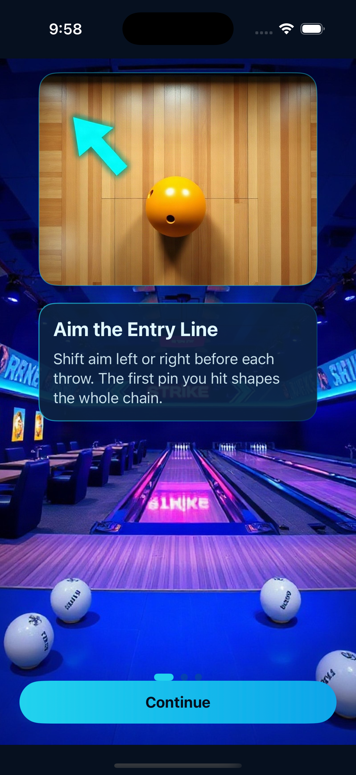 Onboarding aim tutorial screen